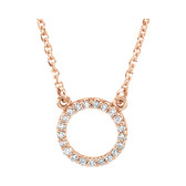 14kt Rose 1/10 CTW Diamond Circle 16" Necklace