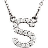 14kt Yellow Letter "S" 1/6 CTW Diamond 16" Necklace