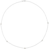 14kt White 1/4 CTW Diamond Bezel 18" Necklace
