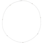 14kt White 1/3 CTW Diamond Bezel 24" Necklace