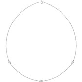 14kt White 1/3 CTW Diamond Bezel 18" Necklace