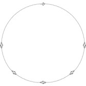 14kt White 3/4 CTW Diamond Bezel 18" Necklace