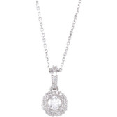 14kt White 1/2 CTW Diamond Entourage 18" Necklace