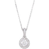 14kt White 5/8 CTW Diamond Entourage 18" Necklace