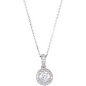 14kt White 3/4 CTW Diamond Entourage 18" Necklace