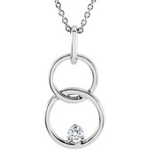 14kt White .04 CTW Diamond Circle 18" Necklace