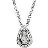 14kt White 1/4 CTW Diamond Teardrop 18" Necklace