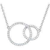 14kt White 1/3 CTW Diamond Circle 18" Necklace