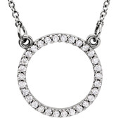 14kt White 1/6 CTW Diamond 16" Necklace