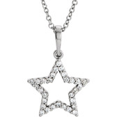14kt White 1/6 CTW Diamond Petite Star 16" Necklace
