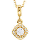 14kt Yellow 1/5 CTW Diamond Halo-Style 18" Necklace