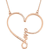 14kt Rose 1/8 CTW Diamond "Love" Heart Infinity Design 18" Necklace
