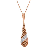 14kt Rose 1/3 CTW Diamond Pierced Style 18" Necklace