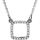 14kt White 1/8 CTW Diamond 16" Necklace
