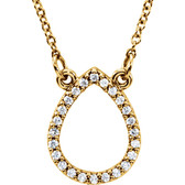 14kt Yellow 1/8 CTW Diamond Teardrop 16" Necklace