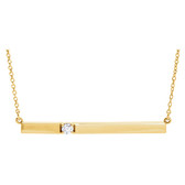 14kt Yellow 1/10 CTW Diamond Bar 17.5" Necklace