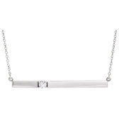 14kt White 1/10 CTW Diamond Bar 17.5" Necklace