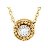 14kt Yellow 1/10 CTW Diamond Beaded Slide Necklace