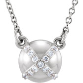 14kt White .07 CTW Diamond 16.4" Necklace