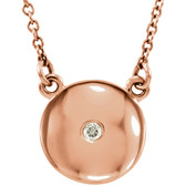 14kt Rose .02 CTW Diamond Domed 16.5" Necklace