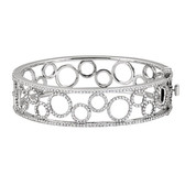 14kt White 6 7/8 CTW Diamond Bangle Bracelet