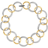 14kt White & Yellow 3/4 CTW Diamond Link Bracelet