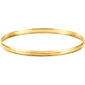 14kt Yellow 4mm Half Round Bangle Bracelet