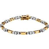 14kt Two-Tone 1 7/8 CTW Diamond Line Bracelet