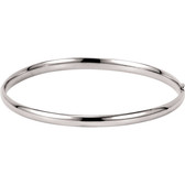 14kt White 4mm Hinged Bangle Bracelet