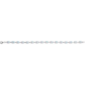 14kt White Created Opal Line Bracelet