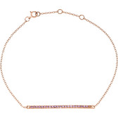 14kt Rose Pink Sapphire 8" Bracelet