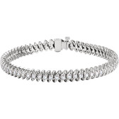 14kt White 1 1/4 CTW Diamond Line 7.25" Bracelet