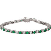 14kt White Emerald & 2 3/8 CTW Diamond Bracelet