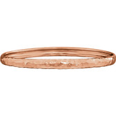 14kt Rose 5.1mm Hammered Bangle Bracelet