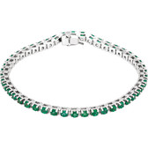 14kt White Emerald Line Bracelet