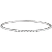 14kt White 3 CTW Diamond Stackable Bangle Bracelet