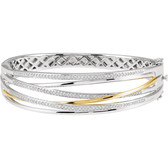 14kt White & Yellow 1 CTW Diamond 8" Bracelet