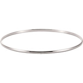 14kt White 2mm Half Round Bangle Bracelet