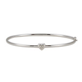 14kt White .03 CTW Diamond Bangle Bracelet