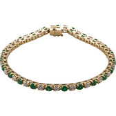 14kt Yellow Emerald & 2 3/8 CTW Diamond Bracelet