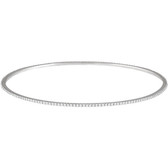 14kt White 1 CTW Diamond Stackable Bangle Bracelet