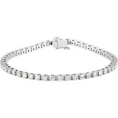 14kt White 3 1/2 CTW Diamond Line 7.25" Bracelet