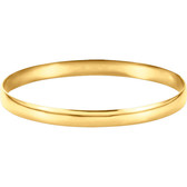 14kt Yellow 6mm Half Round Bangle Bracelet