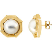 Mabé Cultured Pearl Earrings
