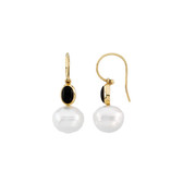 14kt Yellow 7x5mm Onyx Semi-Mount Earrings for Pearls