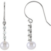 14kt Rose Freshwater Cultured Pearl & 1/4 CTW Diamond Earrings