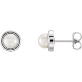 14kt White 5.5-6mm Freshwater Cultured Pearl Earrings