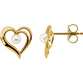 Akoya Cultured Pearl Heart Earrings