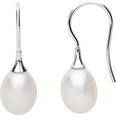 14kt White Freshwater Cultured Pearl Earrings