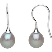 14kt White Gray Freshwater Cultured Pearl Earrings